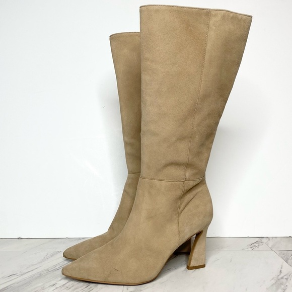 New! Vince Camuto Tressara Tan Suede Tall Boot 9M - Picture 1 of 16